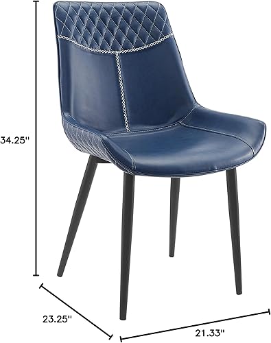Miniatura 10 de Linon Home Decor Products Linon Maisy Juego de 2 sillas de comedor azules, azul marino