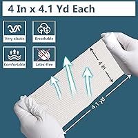 Vista 3 de Paquete de 32 Rollos de Gasa, 4 pulgadas x 4.1 Yardas, Rollo de Envoltura de Gasa Premium para Heridas, Envoltura de Vendaje Gasas Enrolladas