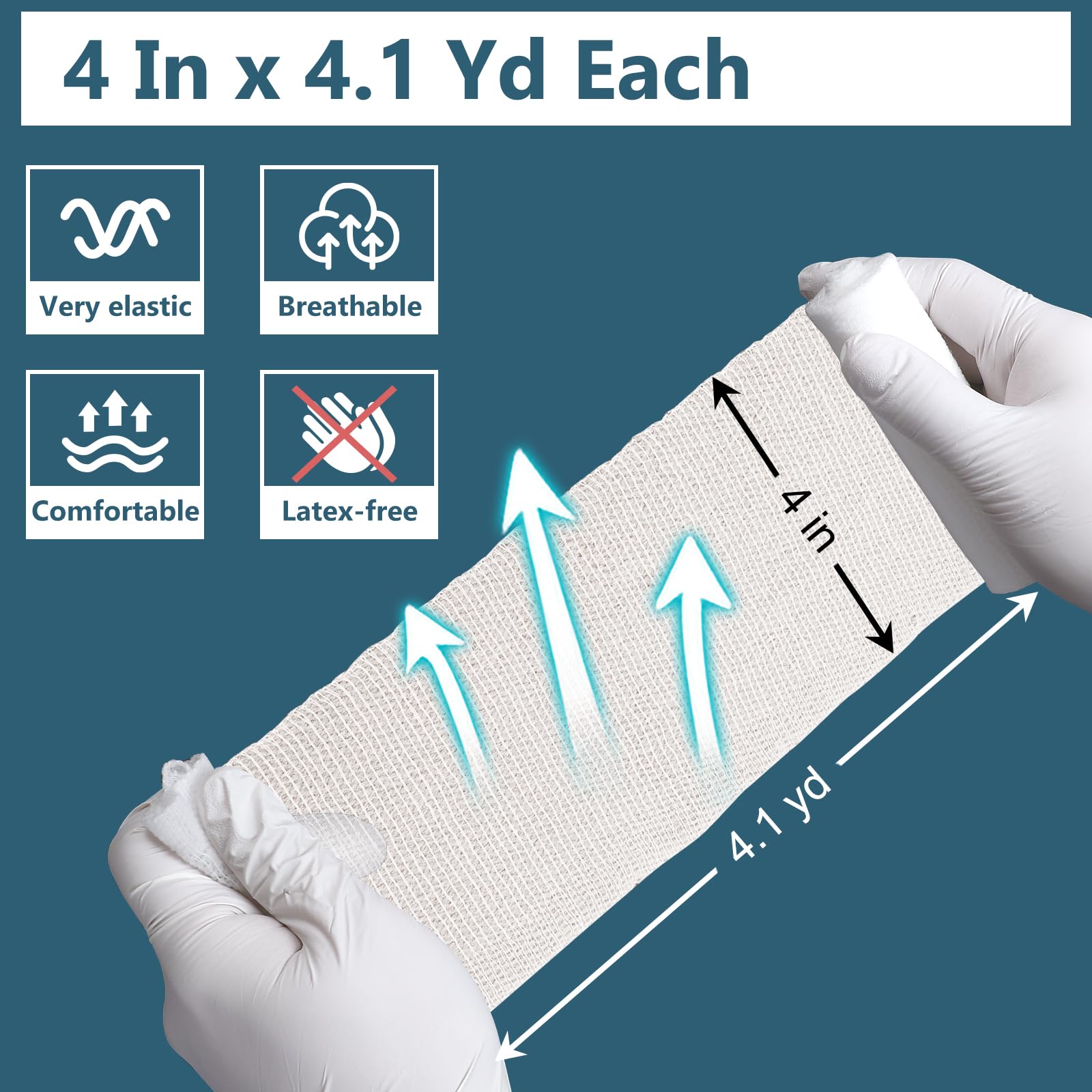 YesBes 32 Pack Gauze Rolls, 4 in x 4.1 Yards, Premium Gauze Wrap Roll for Wounds, Bandage Wrap Rolled Gauzes, Mummy Wraps, Individually Wrapped — Amazon image 3