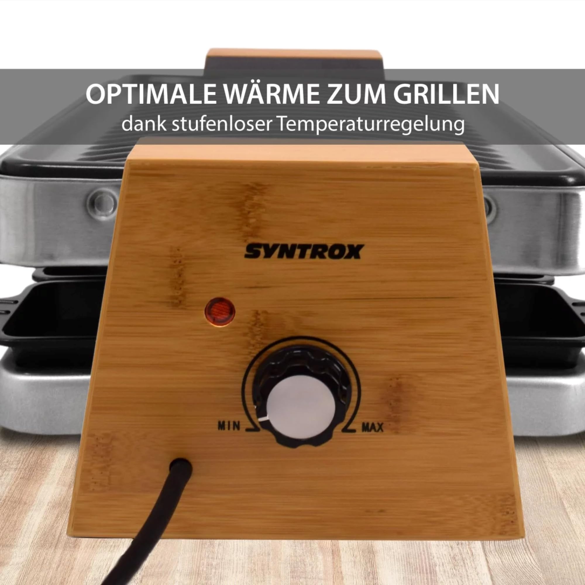Syntrox Germany Raclette-Grill Set Lugaro, Tischgrill, 1500Watt für 8 Personen, Party-Raclette Set Lugano mit Wechselplatten, 10kg, Edelstahl, Multifunktional, Steaks, Fisch, gegrilltes Gemüse