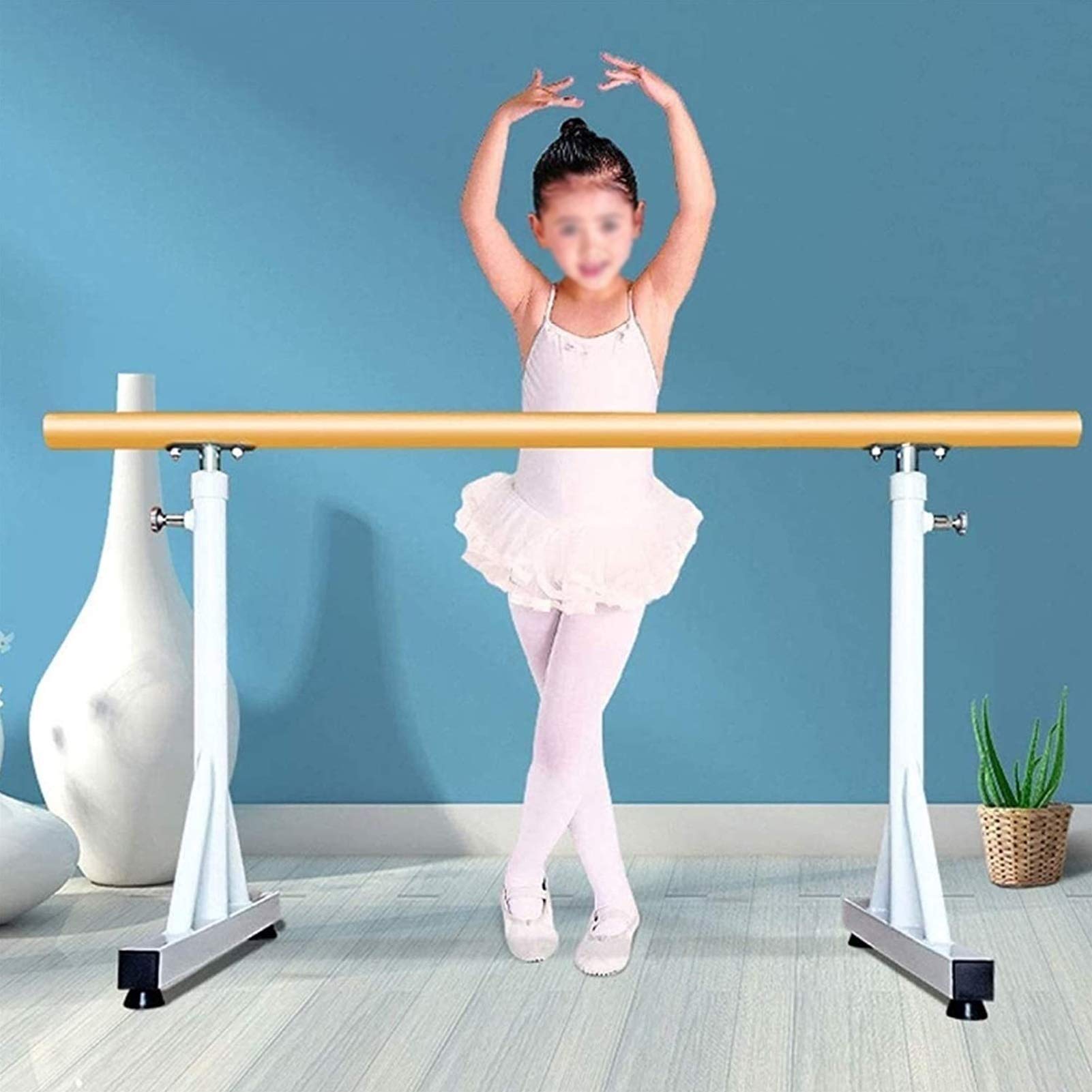Indoor Freestanding Dance Stick, Portable Ballet Barre Pole for Home Adjustable Mobile Stretching Dance Bar Exercise Equipment
