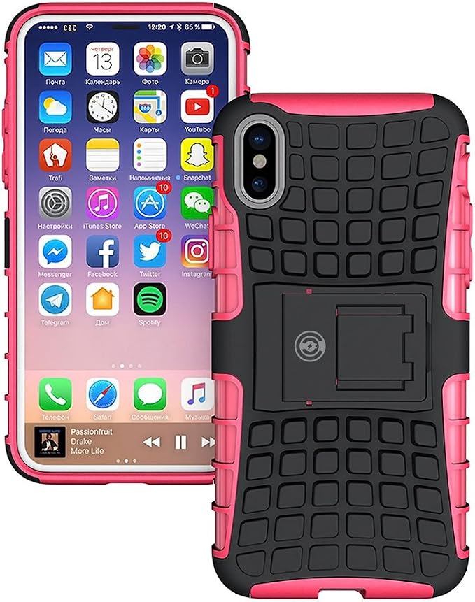 iPhone X Case for Women - iPhone X/XS Cases for Women and Girls by Cable And Case (Pink/Black): Buy Online at Best Price in UAE
