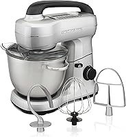 Vista 13 de Hamilton Beach Batidora eléctrica de pie, 4 cuartos, gancho para masa, accesorio batidor plano, protector contra salpicaduras, 7 velocidades