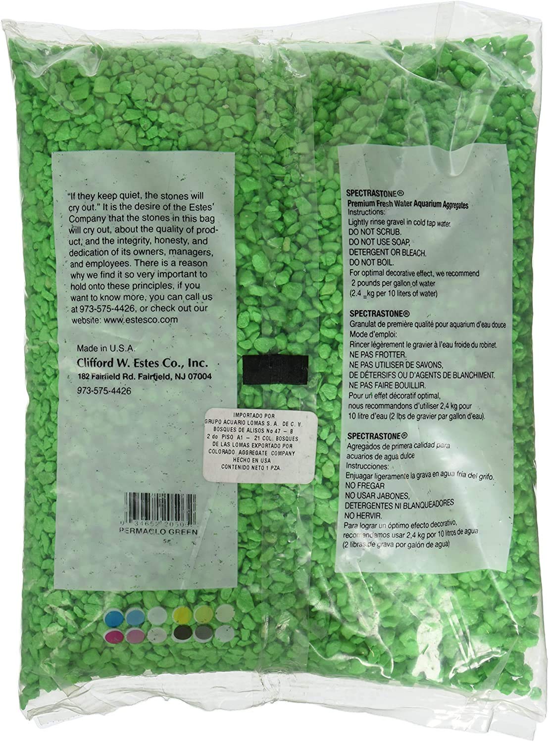 Spectrastone Permaglo Aquariumkies für Süßwasseraquarien, 5 kg Beutel, Grün