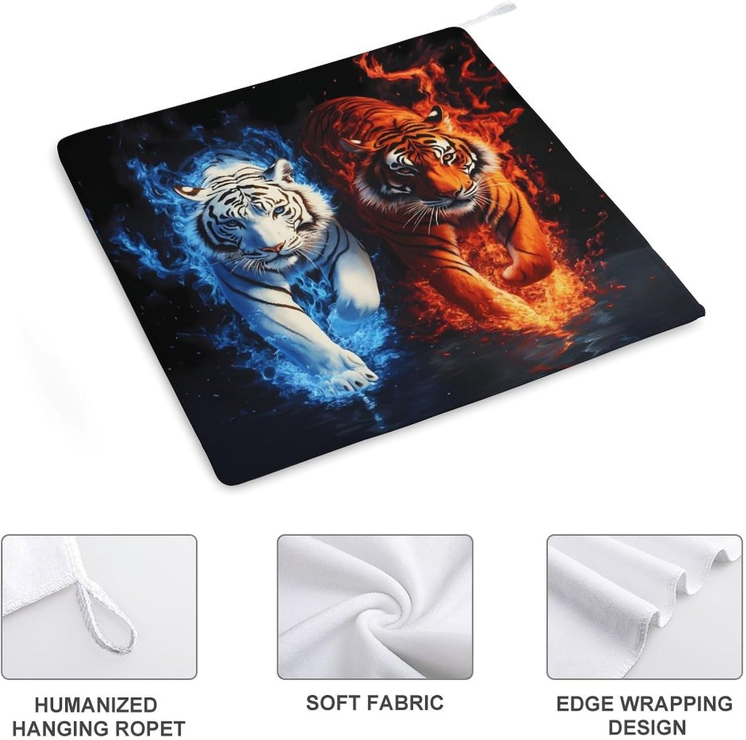 Tiger Towel Hand Towels Decorative Towel for Bathroom Kitchen Shower Gym 4PCS