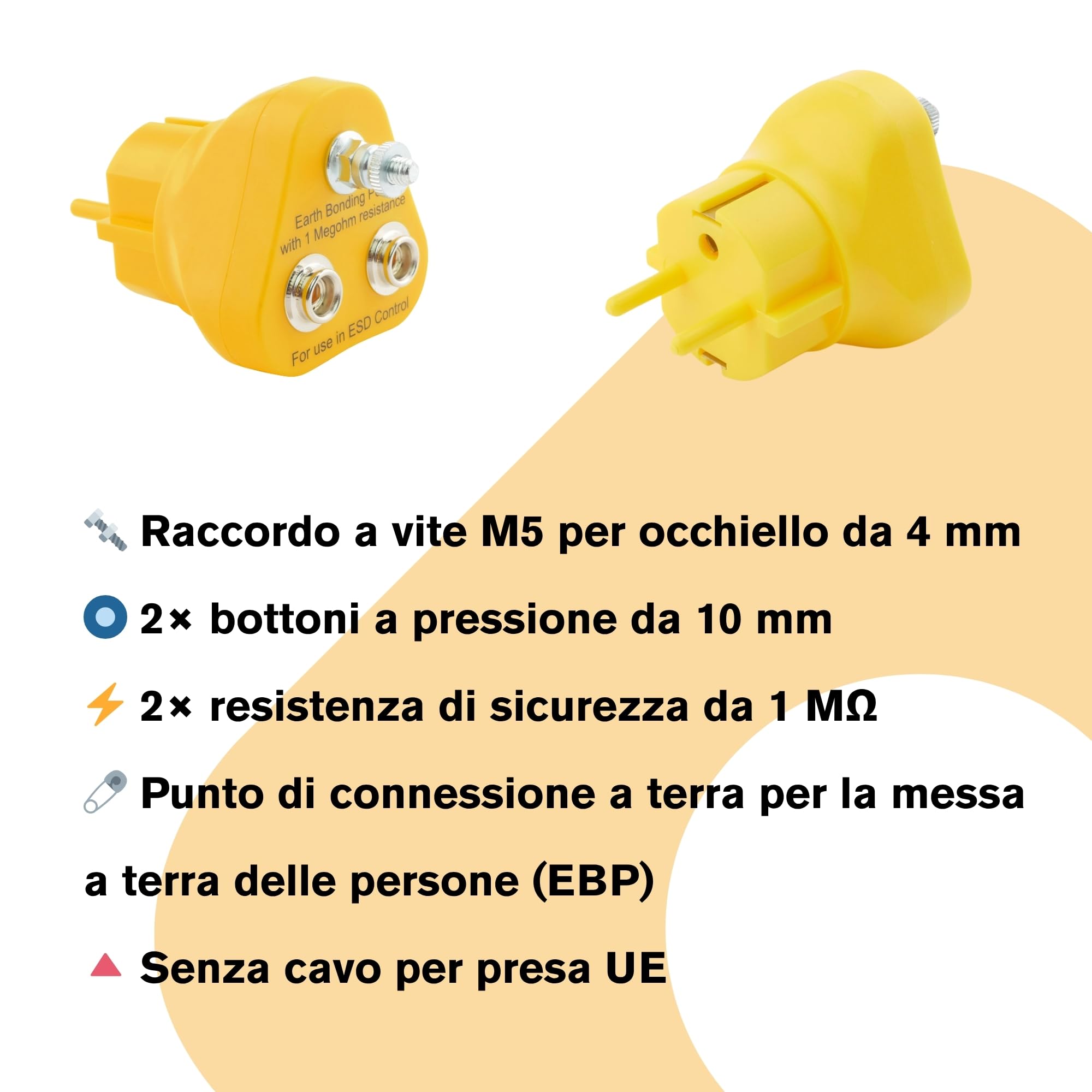 BERNSTEIN Set di manipolazione ESD, 7 pezzi | Tappetino ESD, nero (50 x 40 cm) + cavo di messa a terra + spina di messa a terra