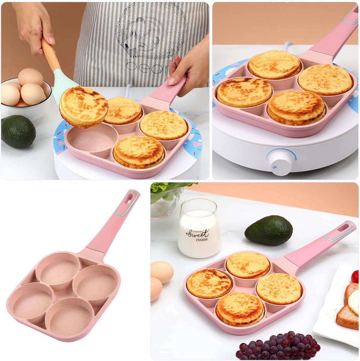 Nonstick Egg Frying Pan Compact Lightweight Omelette Maker for Breakfast Sandwiches and More Reusable Design for Easy Cooking and Storage