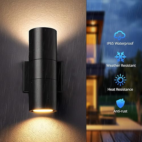 Miniatura 3 de wowlite Luz exterior del anochecer al amanecer, luces de arriba y abajo al aire libre, luces impermeables para exteriores, bombilla incluye lámpara