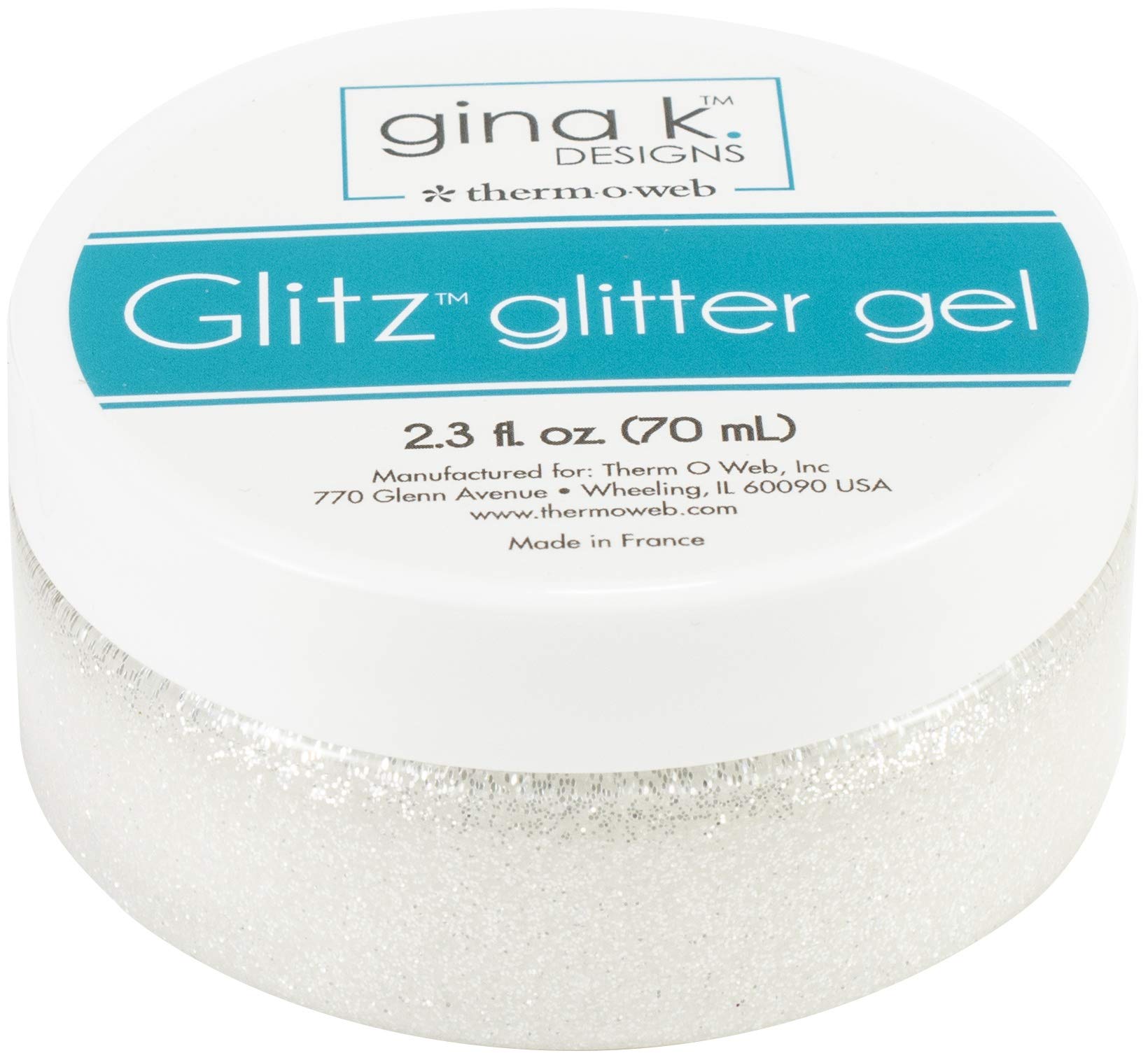 Gina K. Designs for Therm O Web 18131 Glitz Glitter Gel, 2.3 Ounces, White