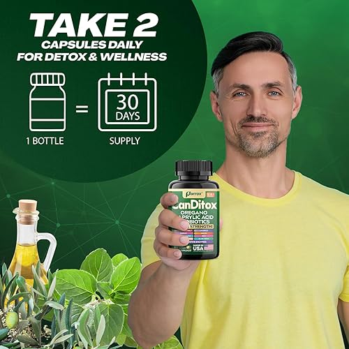 Miniatura 7 de CanDitox - Cápsulas de orégano, ácido caprílico, ajo, hoja de olivo, cáscara de psyllium, regaliz, probióticos, inulina, aloe vera, aceite MCT,