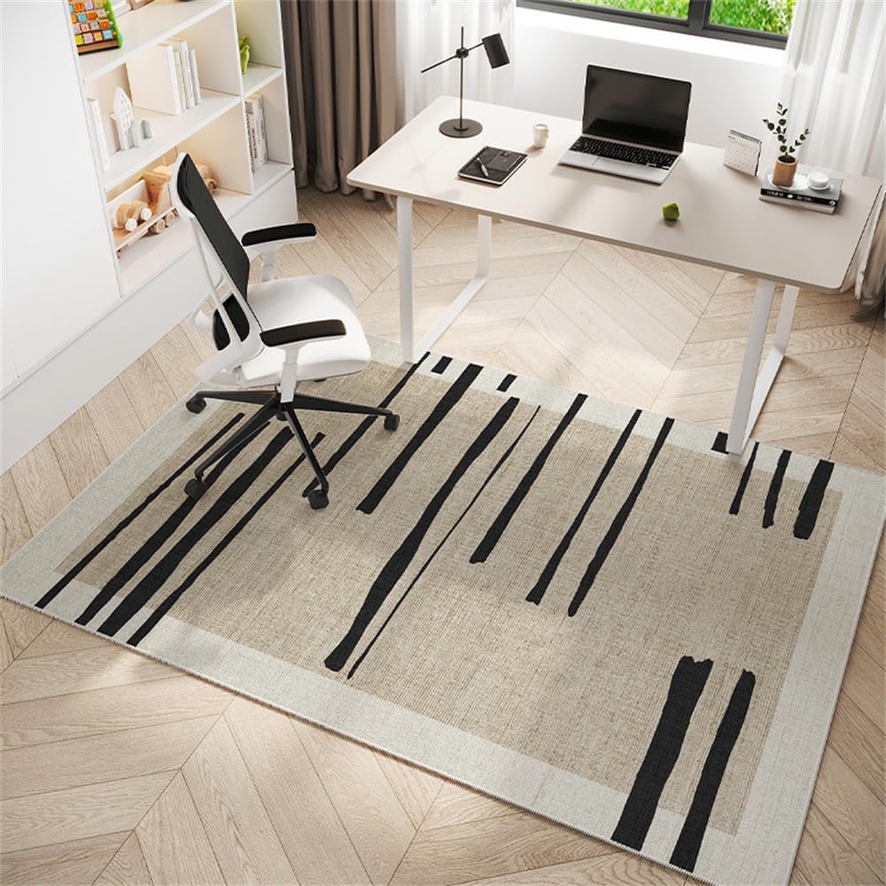 Multifunctional Wooden Floor Protector For Computer Gaming Chairs(Black Art,60x90cm)