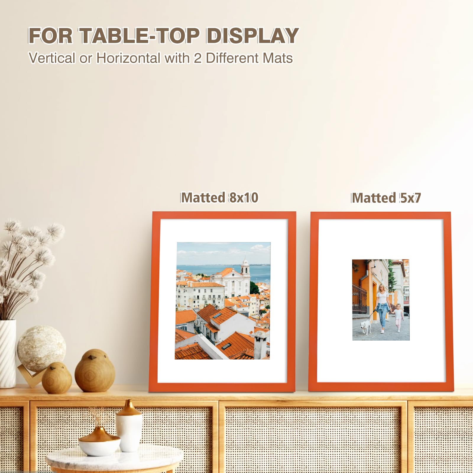Amazon.com - KINLINK 11x14 Picture Frame Orange, Solid Wood Frame