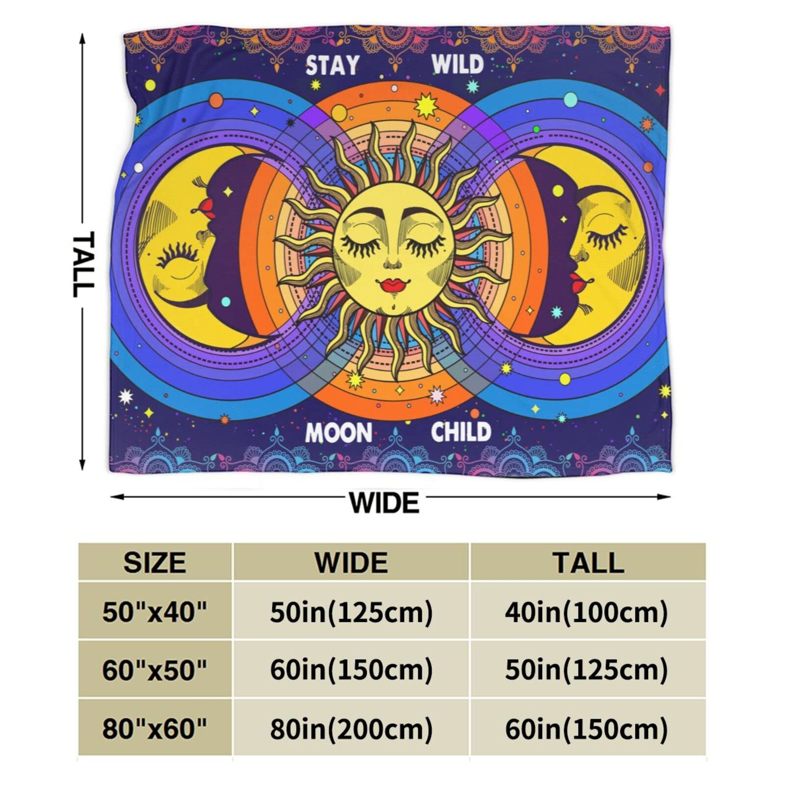 Couverture En Flanelle Motif Soleil Et Lune - 130x150 Cm, Douce Et Chaude, Pour Canapé Ou Lit