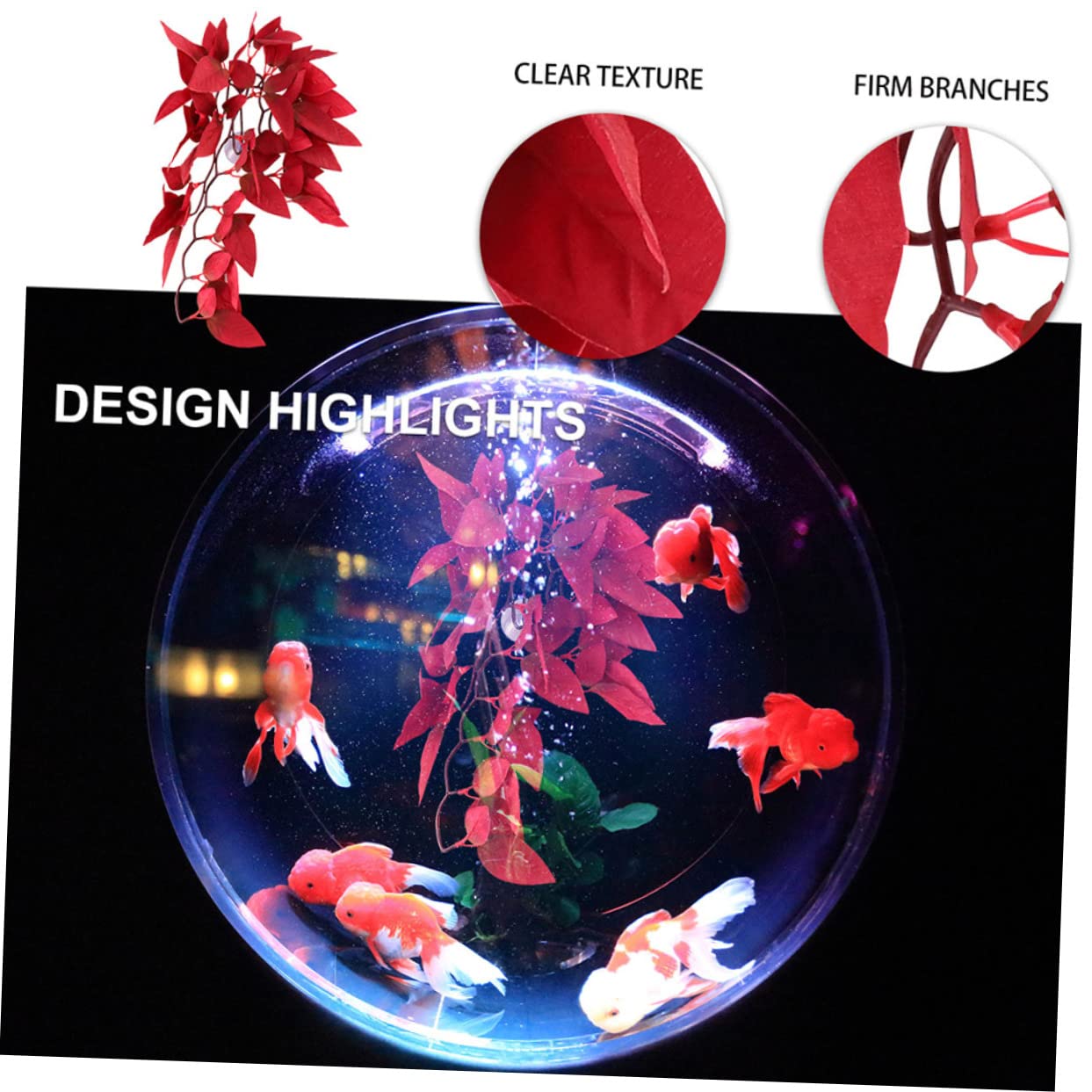 Toddmomy 4 Set Piante Acquatiche Simulate Rettile Pianta Dell'habitat Dei Rettili Piante Di Seta Dell'acquario Impianti Accessori Gecko Accessori Per Rettili Plastica 2 Pezzi * 4