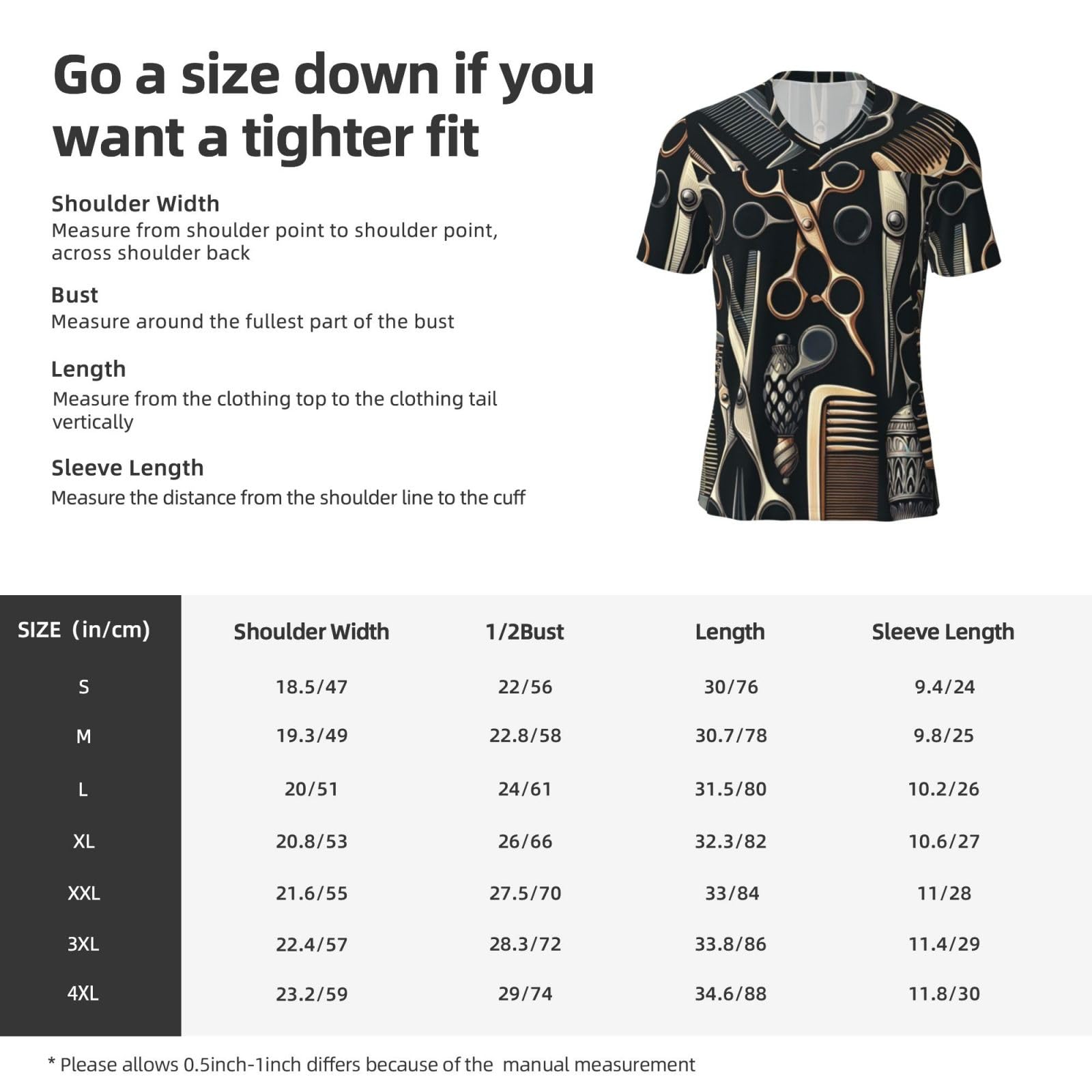 Stylish Athletic Sports Jersey Scissors-Comb-Haircut-Stylist Men's Rugby Jersey X-Large Black