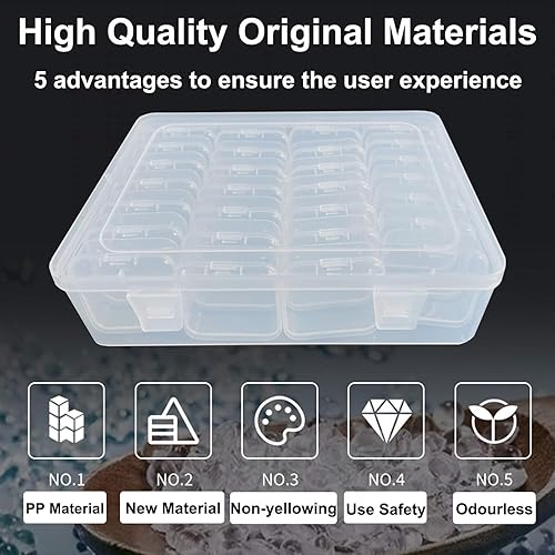 Miniatura 3 de Organizador y caja de almacenamiento de cuentas, 56 recipientes pequeños de plástico transparente, 2 cajas organizadoras grandes para manualidades,