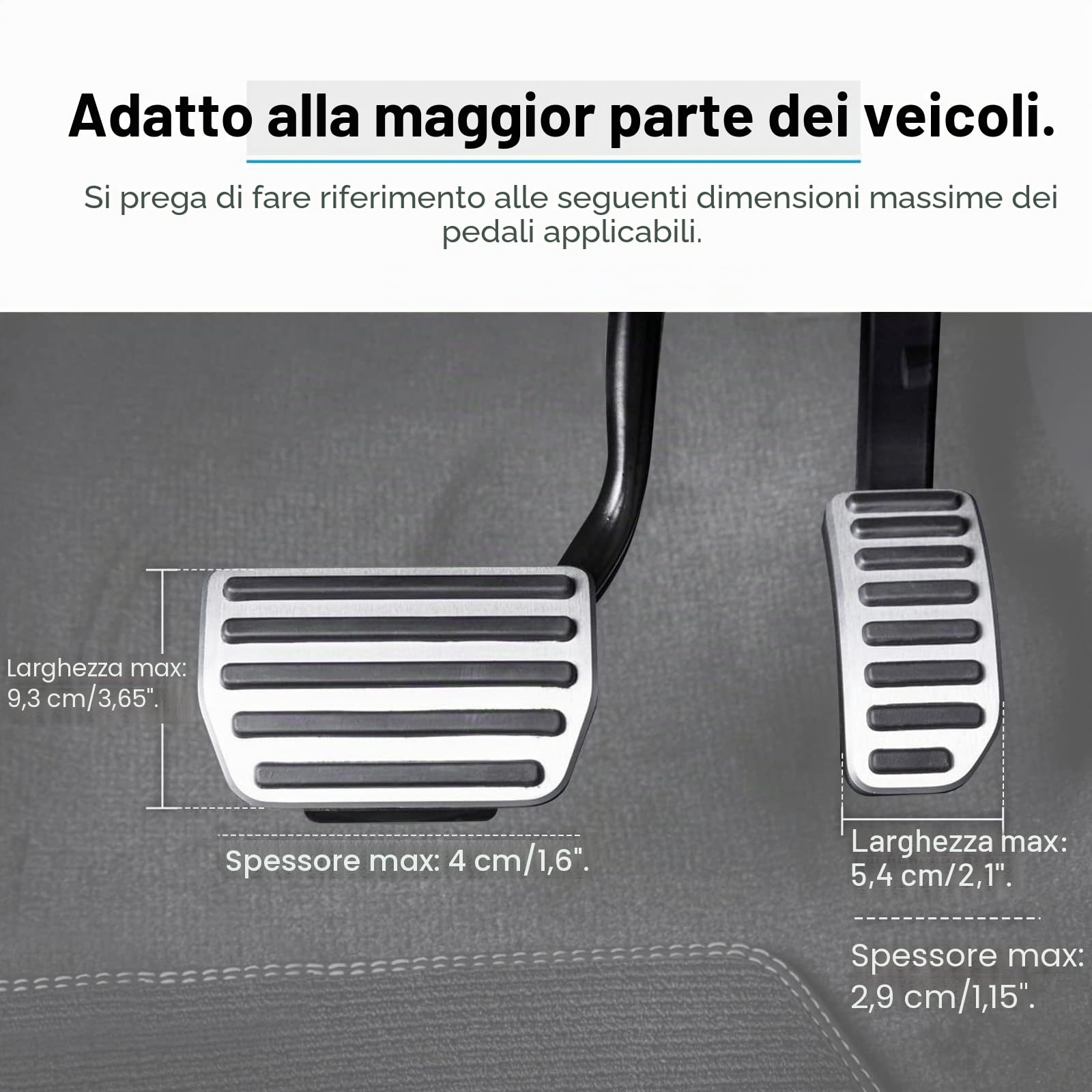 Estensori per pedali antiscivolo per veicoli auto adatti per freno e acceleratore per conducenti bassi con lunghezza e angoli regolabili