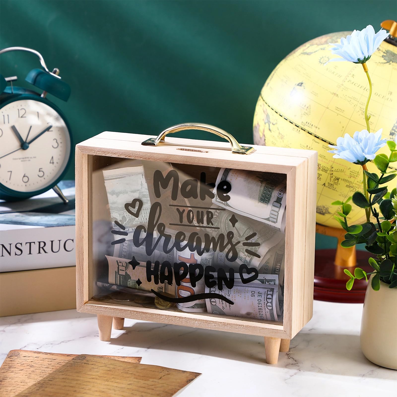 Amazon.com: Vesici Travel Fund Box Piggy Bank for Adults Money