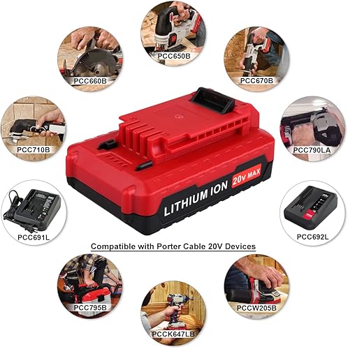 Miniatura 3 de Biswaye Batería de litio de 30 Ah y 20 V MAX para cable de portero batería de 20 V PCC681L PCC680L PCC682L PCC685LP PCC683L PCC601 y 20 V MAX