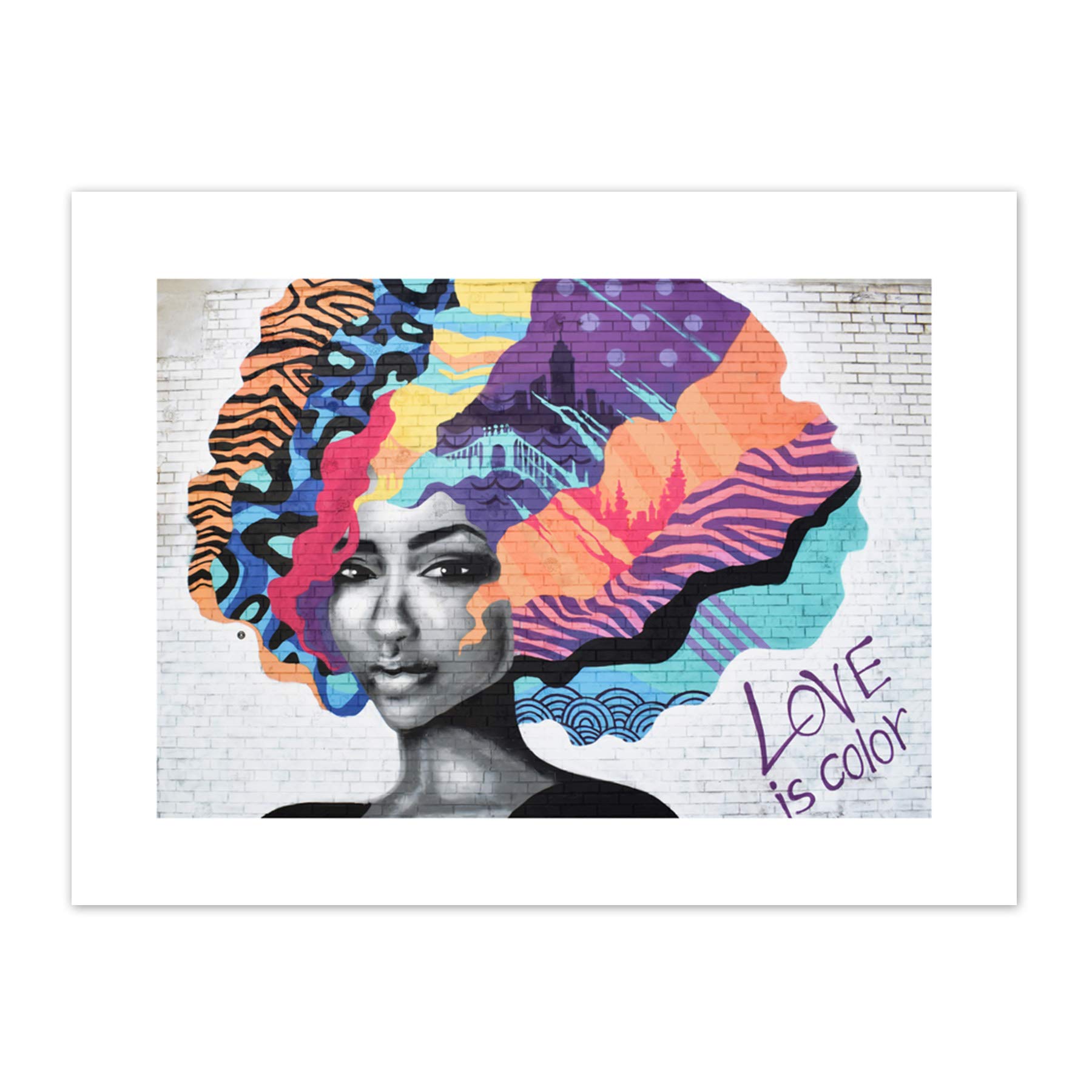 Barbalis Graffiti Woman Psychedelic Hair Canvas Wall Art Print
