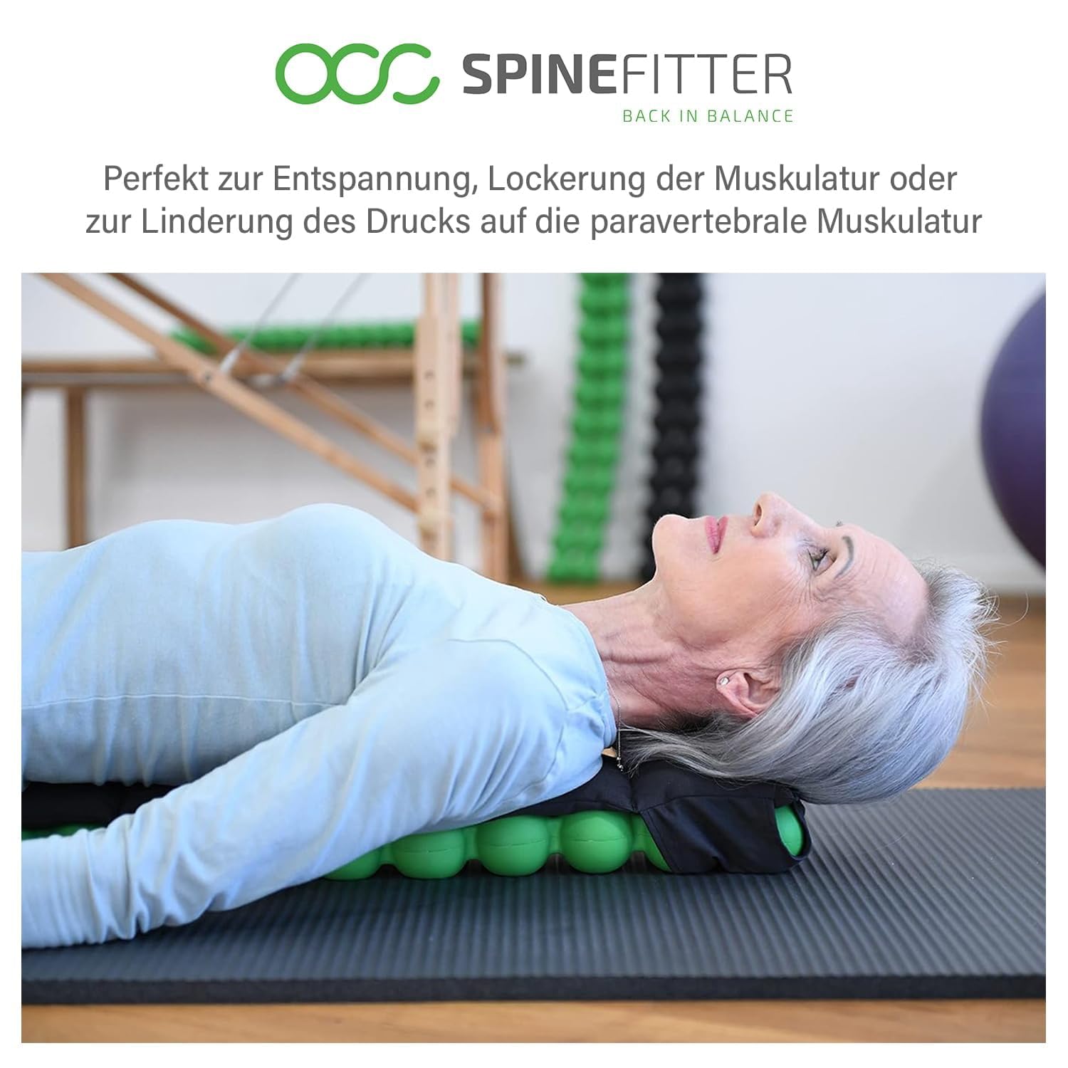 SPINEFITTER by Sissel Linum Pro | Rilassamento della schiena e dei muscoli | Cuscino ergonomico per terapia del caldo e del freddo | Strumento flessibile per il benessere per fisioterapia e fitness