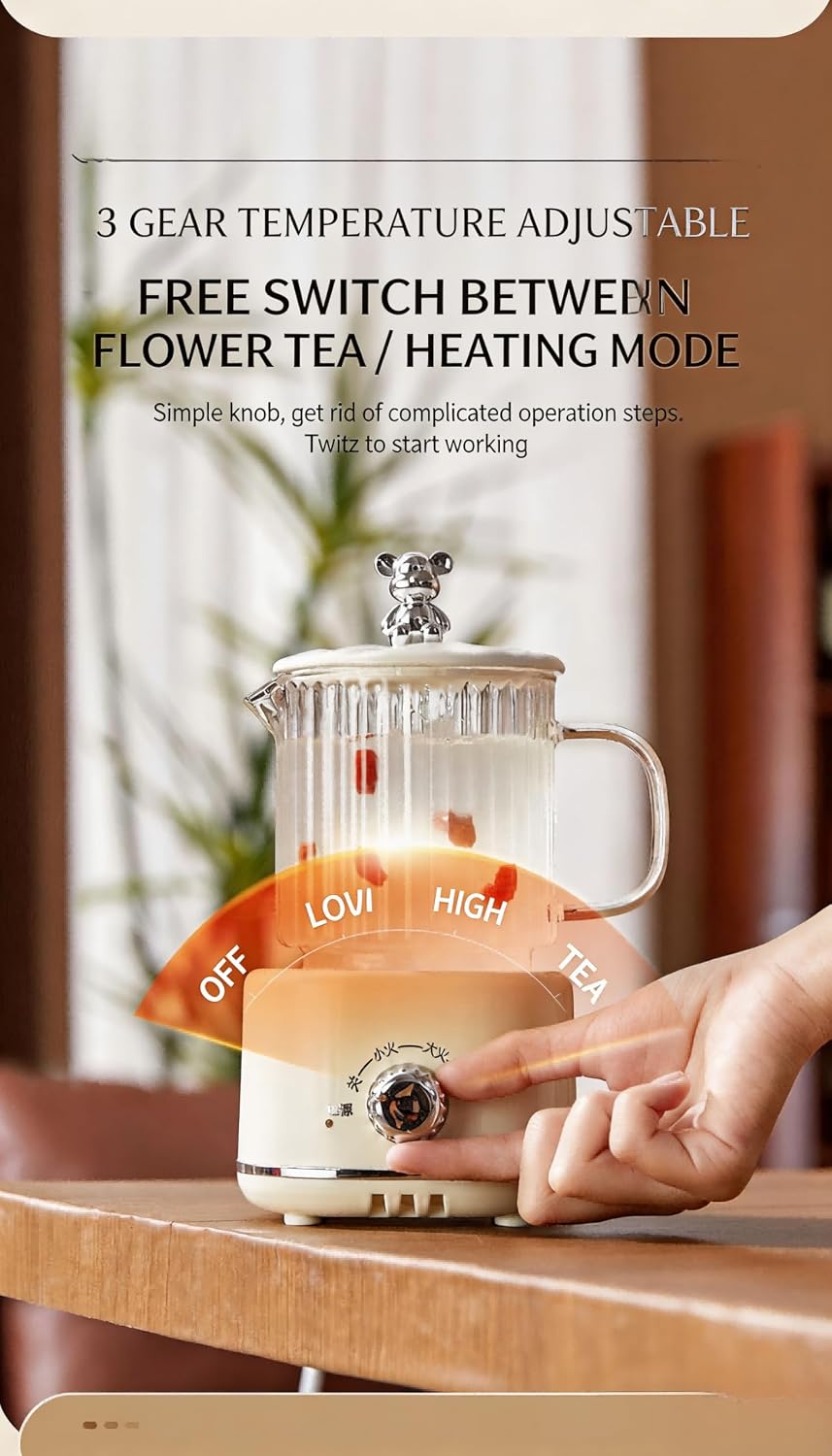 110V Fully Automatic Smart Health Cup 1L Multifunctional Teapot | Electric Cooking, Office and Home Use, 0.264 gal