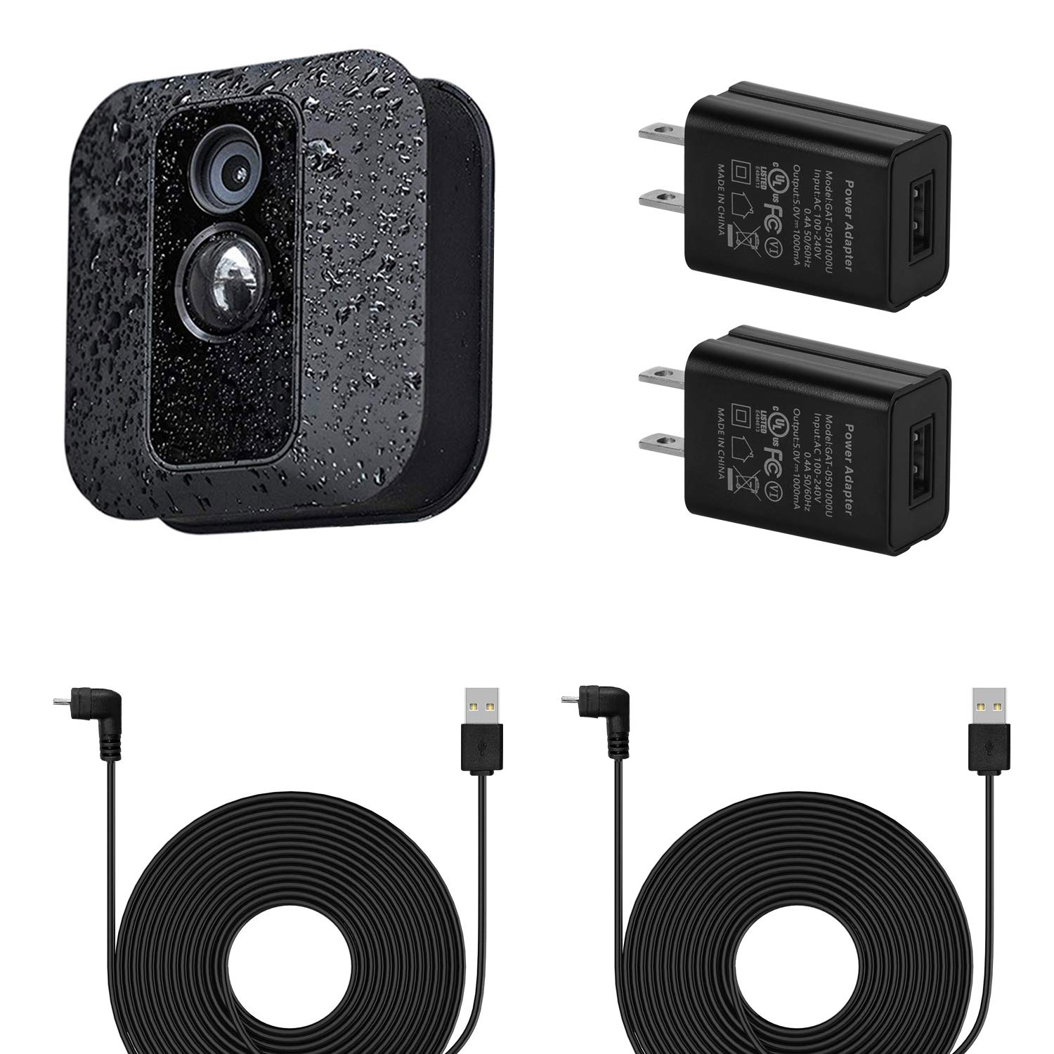 ALERTCAMPower Adapter for Blink XT XT2 Outdoor & Indoor Camera, with 30 ft/9 m Weatherproof Cable Continuously Charging Blink Camera, No More Battery Changes (2 Pack)