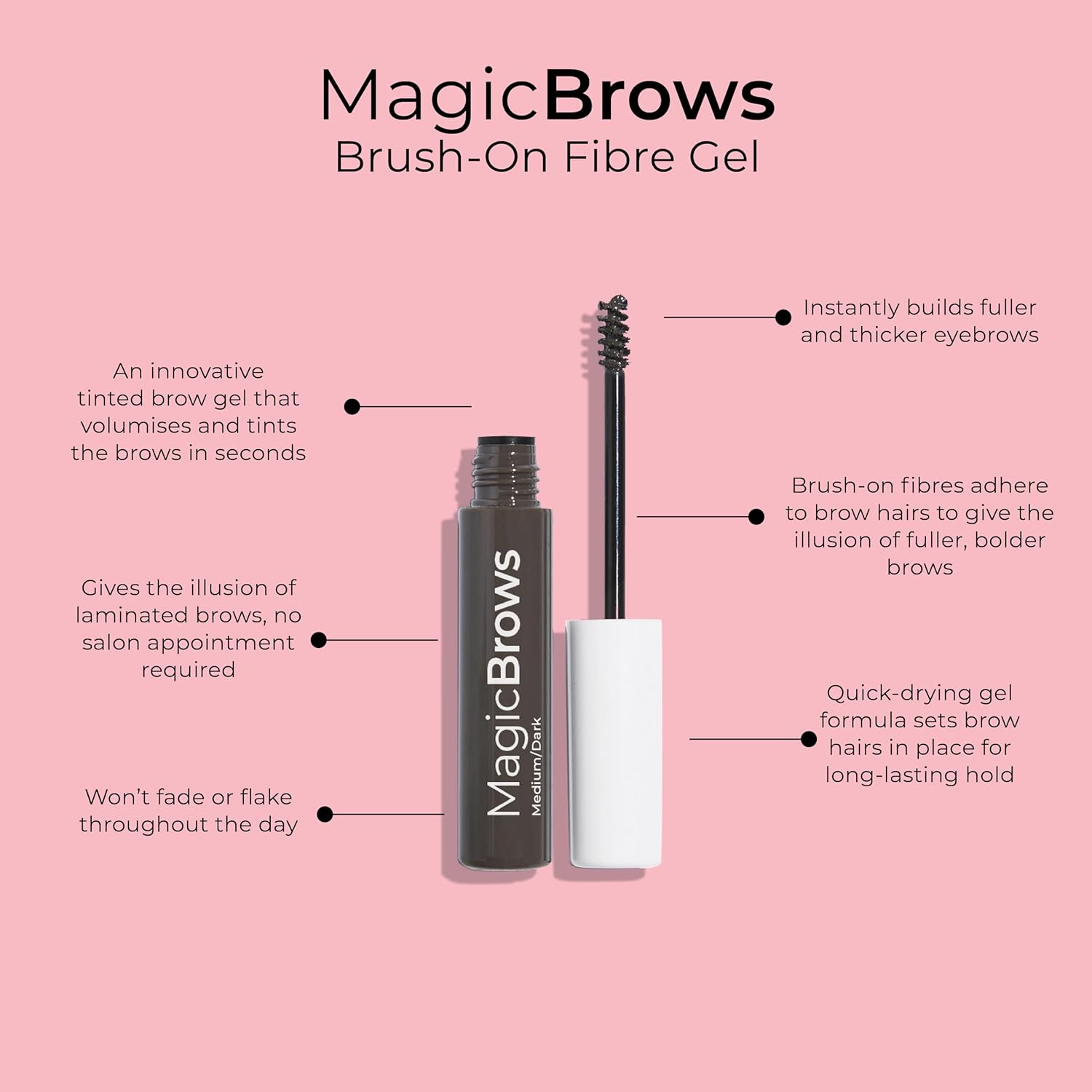 MCoBeauty - Magic Brows - Dark Brown Brow Gel - 3-in-1 Tinted Volumizing Eyebrow Gel - Tints, Fills and Holds - Includes an Eyebrow Spoolie Brush - For Natural Looking Finish - Stocking Stuffers - Image 3