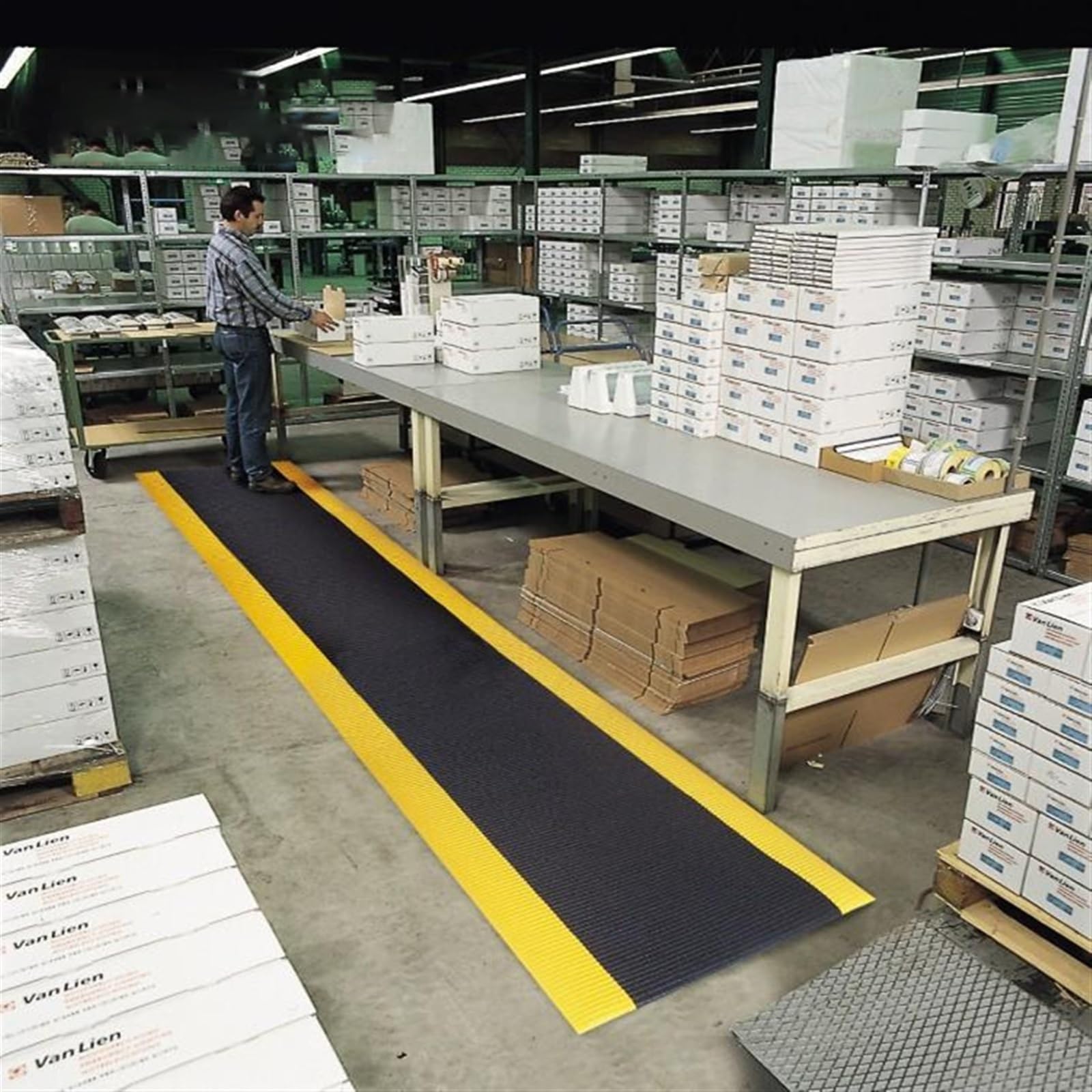 Alfombrilla de trabajo antifatiga, alfombrilla industrial antiestática, 20 mm de grosor, lavable, resistente a las manchas