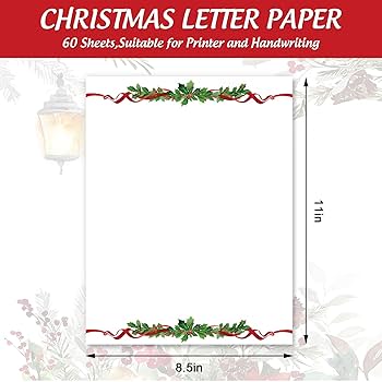 Amazon.com : AnyDesign 60Pcs Christmas Stationery Paper