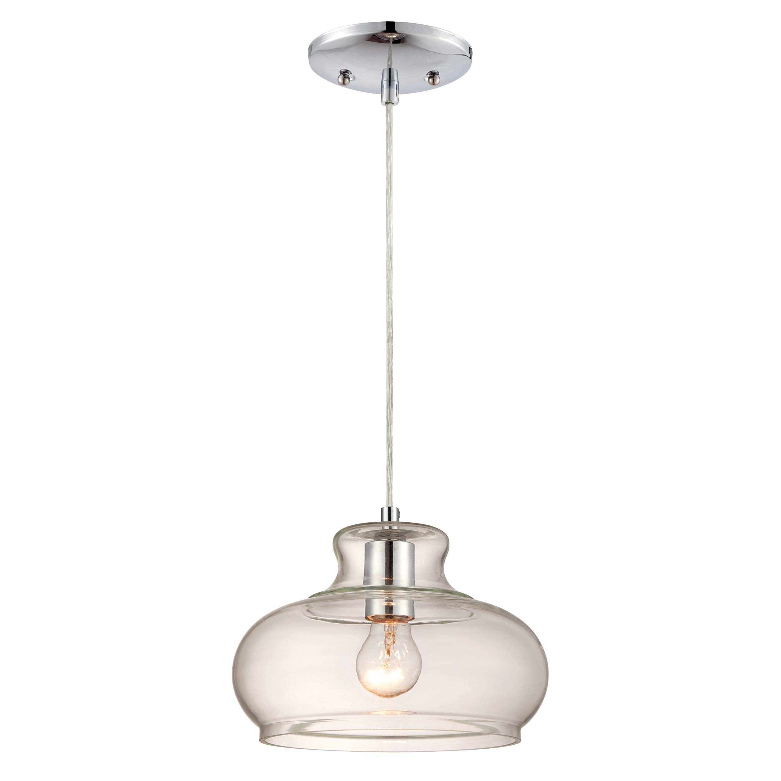 Westinghouse Lighting 1 Light Pendant, Clear LampShade, Steel, E27, Chrome - NEW