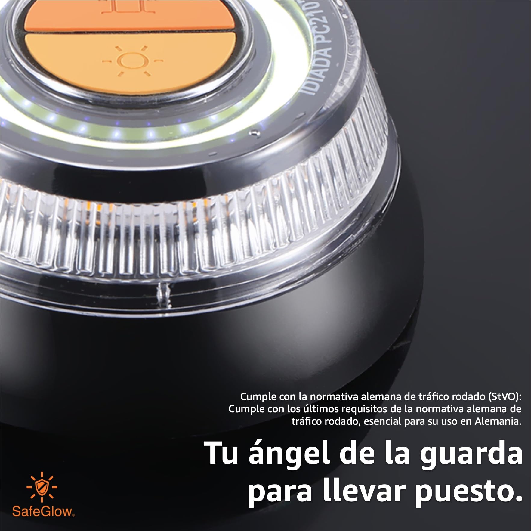 3x Safeglow® Luz de advertencia V16 UE Luz de emergencia IDIADA Autorización n.º PC21020060 - Triángulo de advertencia - Triángulo - para coche y moto (3x Luz V16)