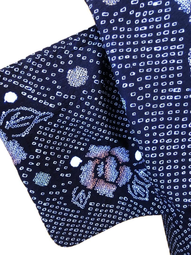 【セール！】浴衣単品　総絞り　花柄　ネイビー Amazon.co.jp: 着物5 竹田嘉兵衛商店 本藍染め花柄総絞り浴衣
