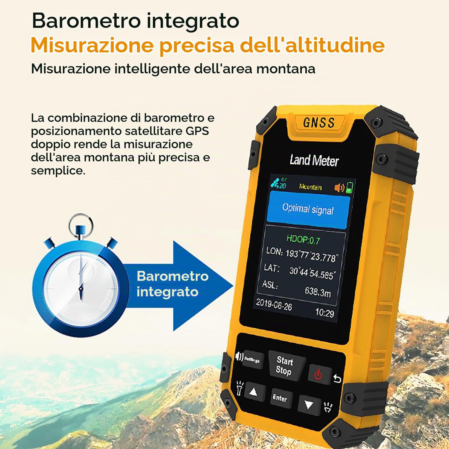 Attrezzatura per rilevamento topografico, misuratore topografico GPS portatile, strumento di rilevamento ricevitore GNSS professionale, per misurazione di pendenza/distanza/area