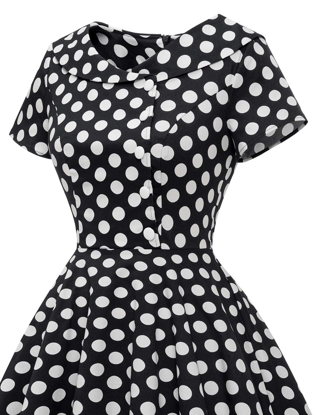 Wedtrend Femme Jupe Basique Plissée Elastique Fille Midi Jupe Button Swing avec Poches