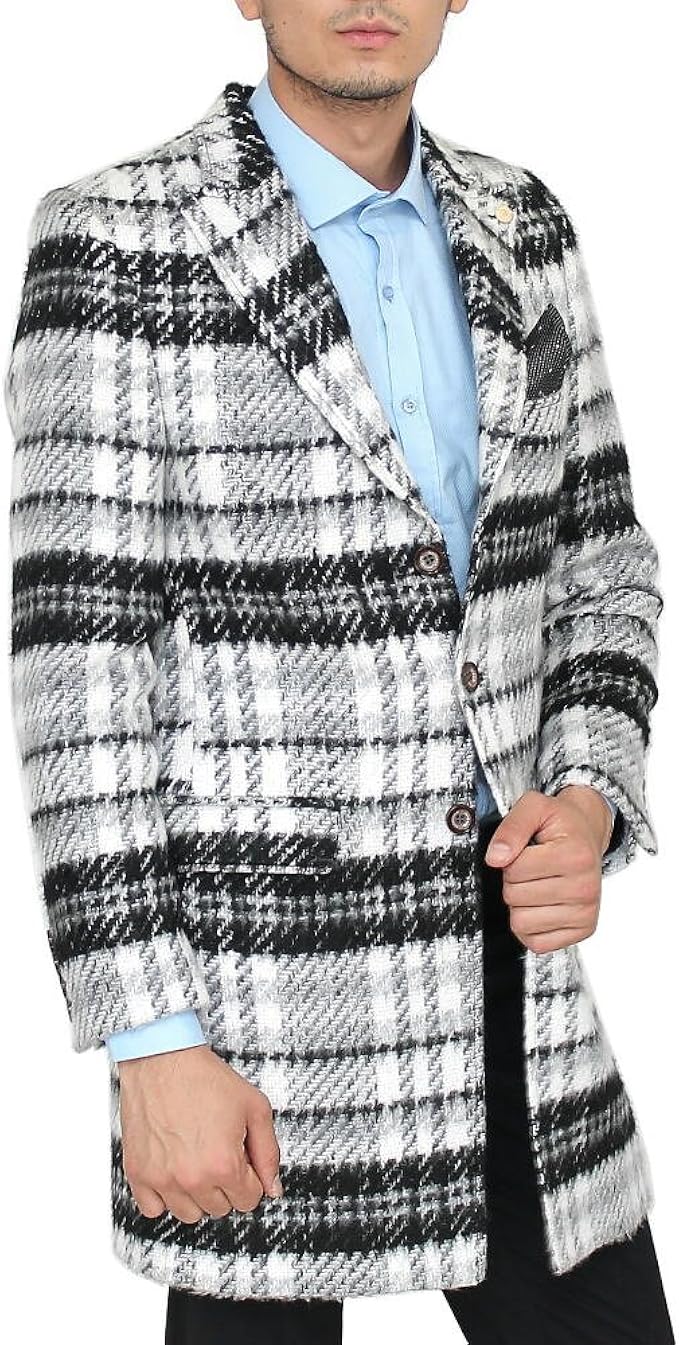 Amazon チェスターコート ウール ハーフコート メンズ 冬 白 チェック 細身 タイト 50 l コート ジャケット 通販 Amazon チェスターコート ウール ハーフコート メンズ 冬 白 チェック 細身 タイト 50 l コート ジャケット 通販