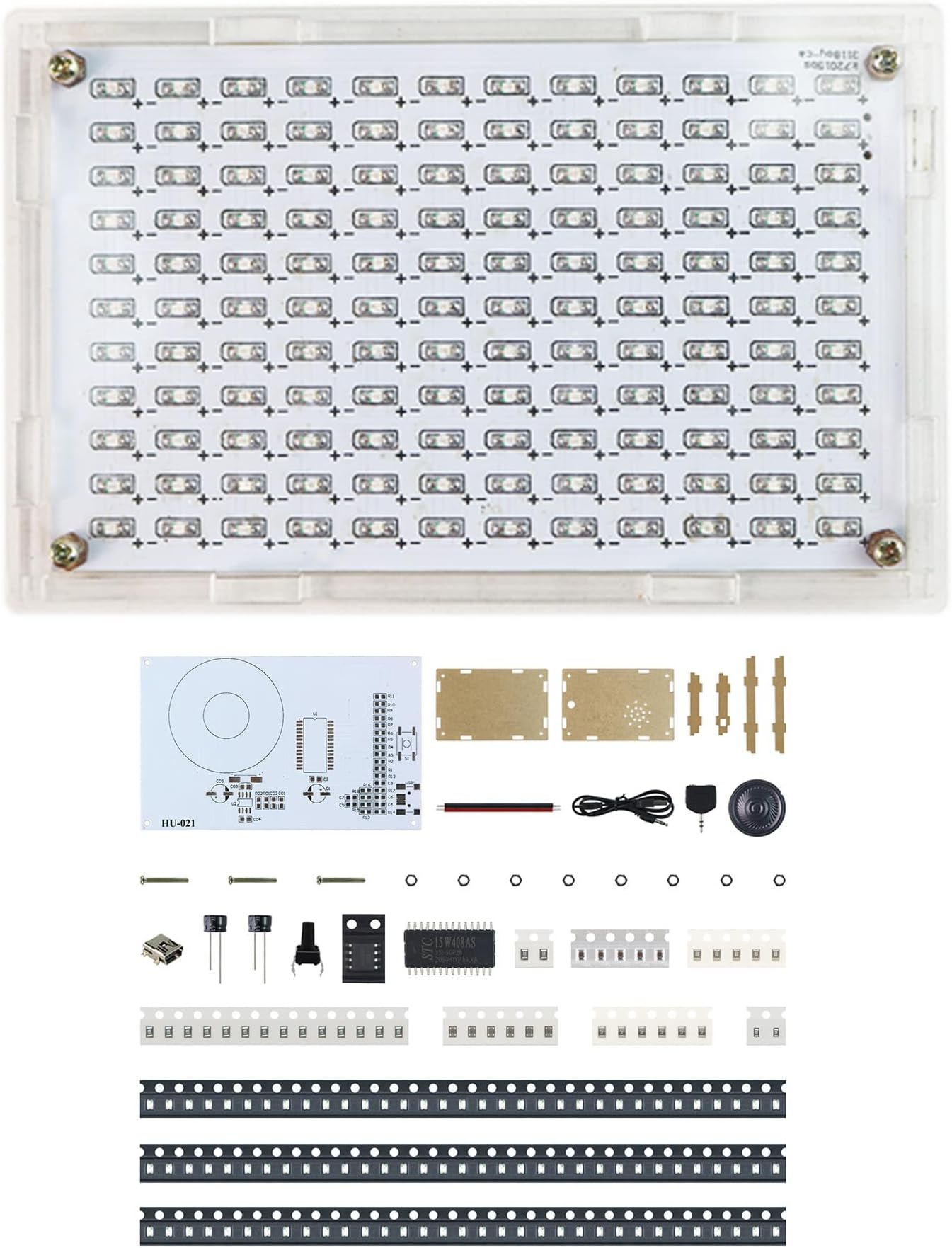 Soldering Practice Kit DIY RGB Music Spectrum Colorful Multi-pattern Simulate Dynamic Sound Wave Within Speaker SMD Soldering Kit Welding Skills Learn Soldering Kit For Beginners (14MPP01)