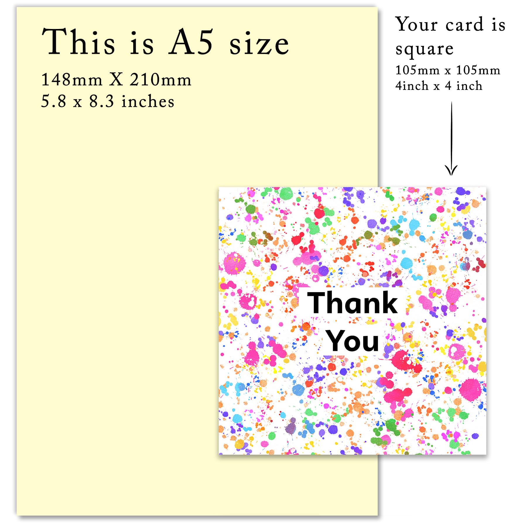 Thank You Cards Multipack Pack Thank You Card's Pack of 28 Bright Colour Cards With Envelopes For Thank Yous Gifts Weddings Birthdays Baby Showers Parties Family Friends Childrens Thankyou's - Image 3