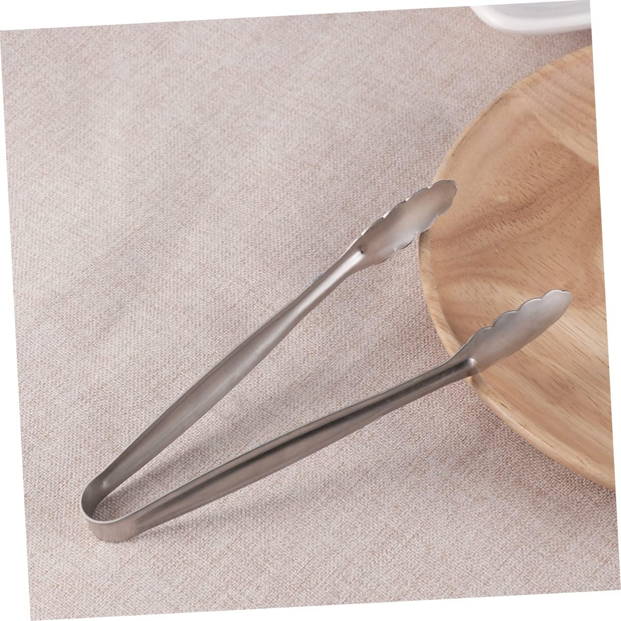 Ciieeo 8pcs Mini Food Serving Tongs Ice Cube Tongs Stainless Steel Rustproof Multi-purpose for Bar Kitchen Buffet Camping Party Family