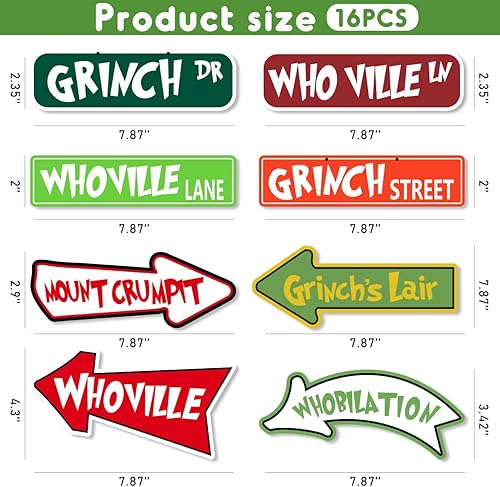 Miniatura 2 de Decoraciones para árbol de Navidad, adornos de Navidad de Greench, tarjetas de papel para colgar decoraciones de árbol de bienvenida para el