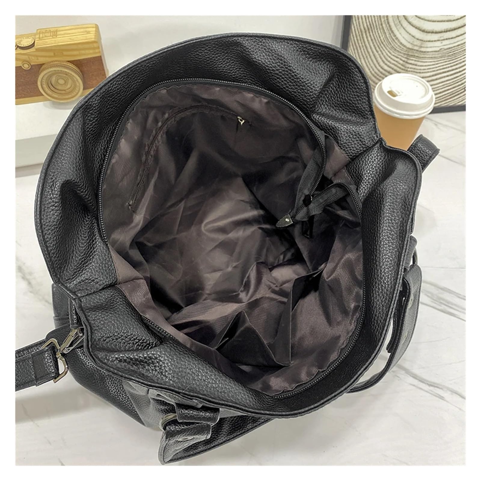 Borsa Tote da Pendolare Borsa a tracolla capiente in pelle da donna, grande, borsa pendolare, a mano, classica, nera per Ufficio
