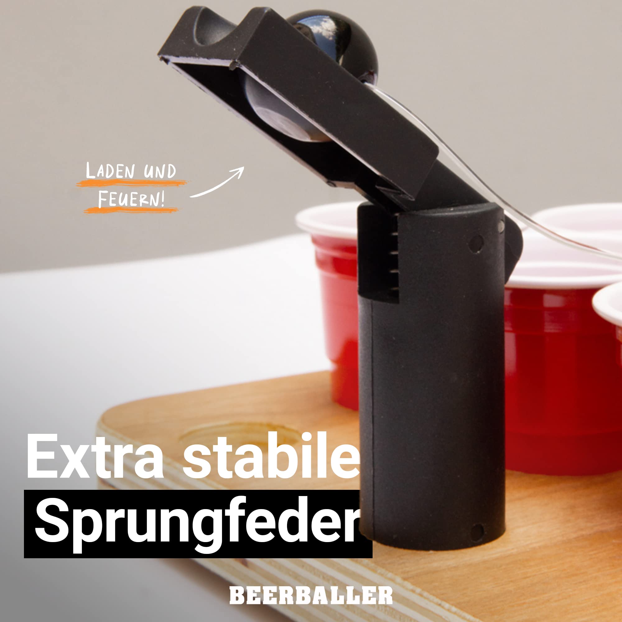 BeerBaller® Shot Pong - Bierpong als Shot Version | TRINKSPIEL NEUHEIT 2022 | Inkl Ersatzteile | 24 Shot Beer Pong Becher | Party Gadgets | Trinkspiele für Erwachsene | Saufspiele Partyspiele ab 18