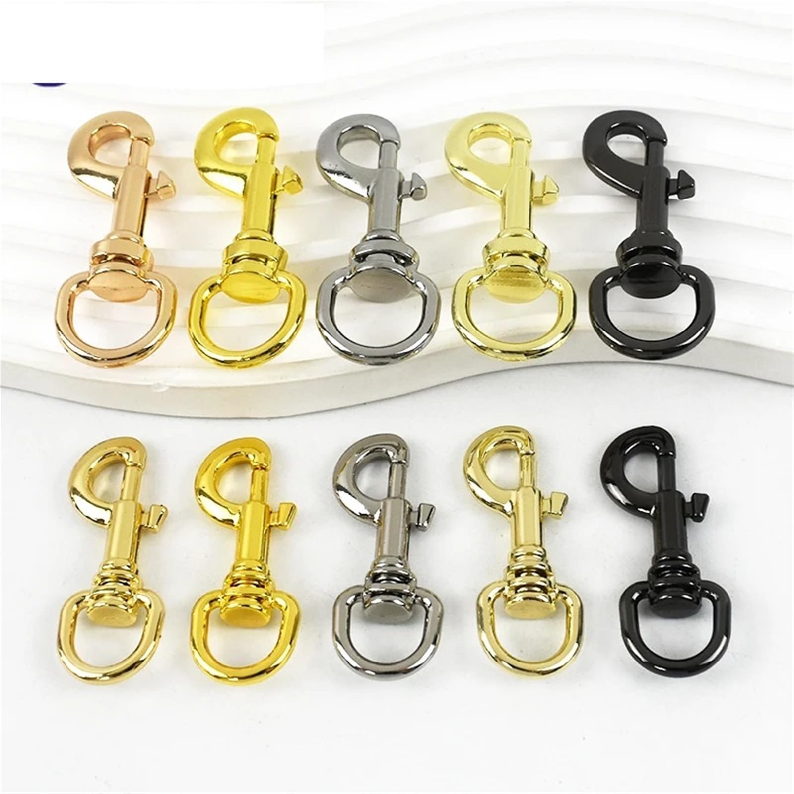 Ganchos De Metal Giratorio 5/10/20Pcs 11/15mm Metal Buckle Bag Strap Keychain Swivel Trigger Clips Lobster Clasp Dog Collar Snap Hook(PaleLightGold-15mm,20Pcs)