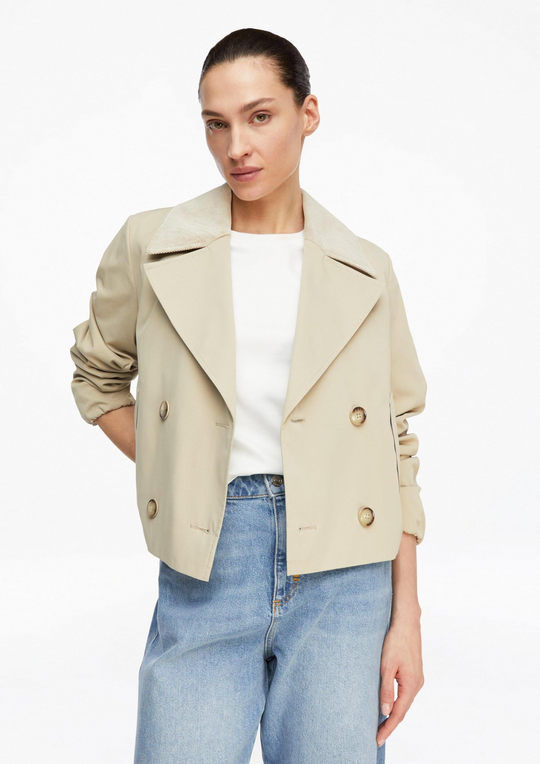 Comma Trench-Jacke mit Kordkragen im Boxy Fit