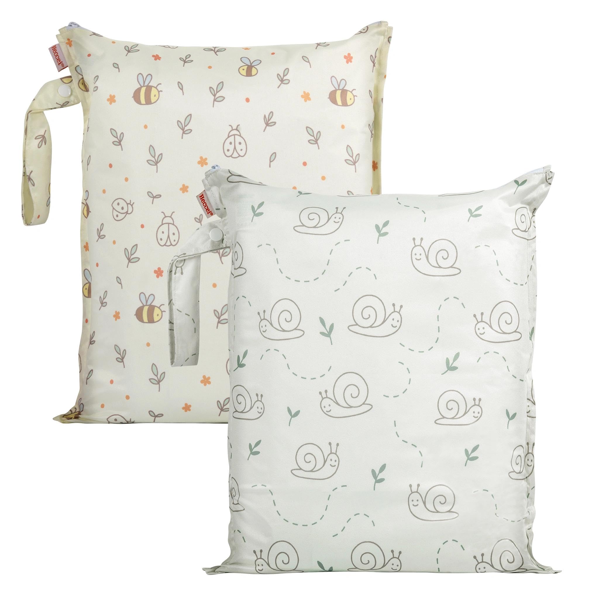 HECCEI 2 Bolsas de Tela Impermeables y secas y Reutilizables, Lavables, con Bolsa de Gancho, 33 x 38 cm, para Actividades al Aire Libre