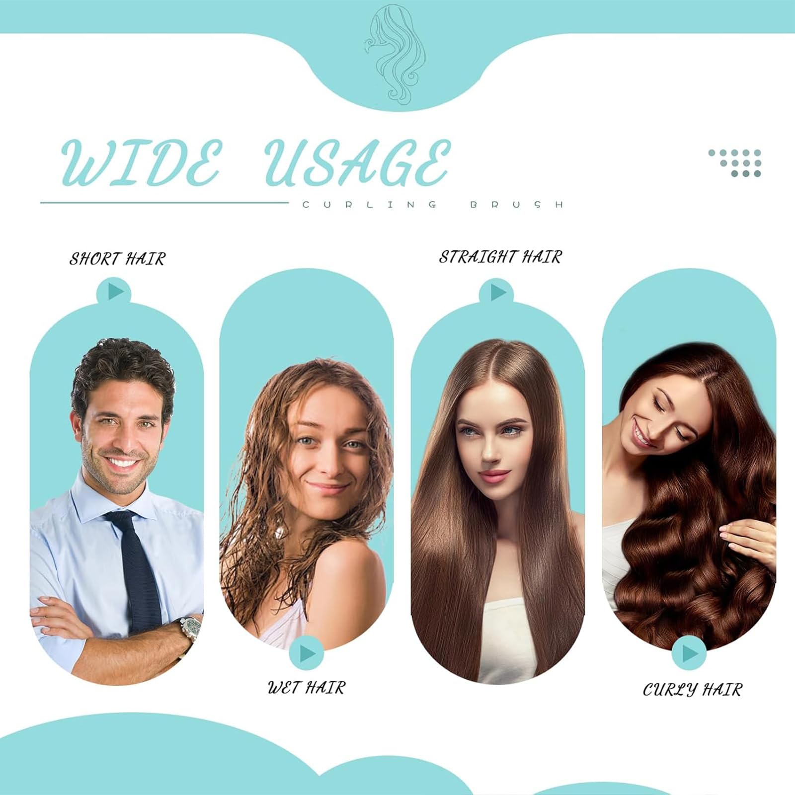 Hillylolly Spazzola per Ricci Bounces, Curly Define Styling Brush Originale, Defining Brush, Spazzola Capelli Ricci per Donne e Uomini Districare Modellare (Nero)