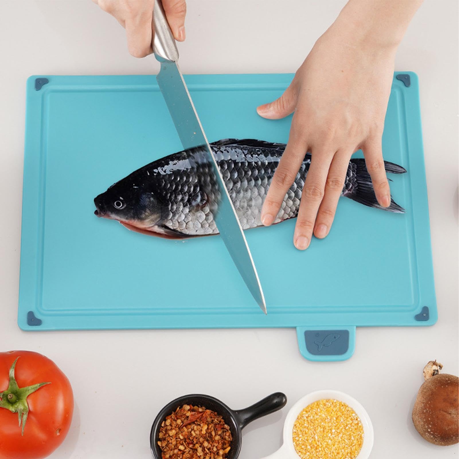 Tablas De Cortar Para Cocina 4 Piezas Bandeja Organizadora Antideslizante | Tabla Camping Para Carne Verduras Queso Pan Pasteles Sushi Cocina Casera Viaje Camping Al Aire Libre