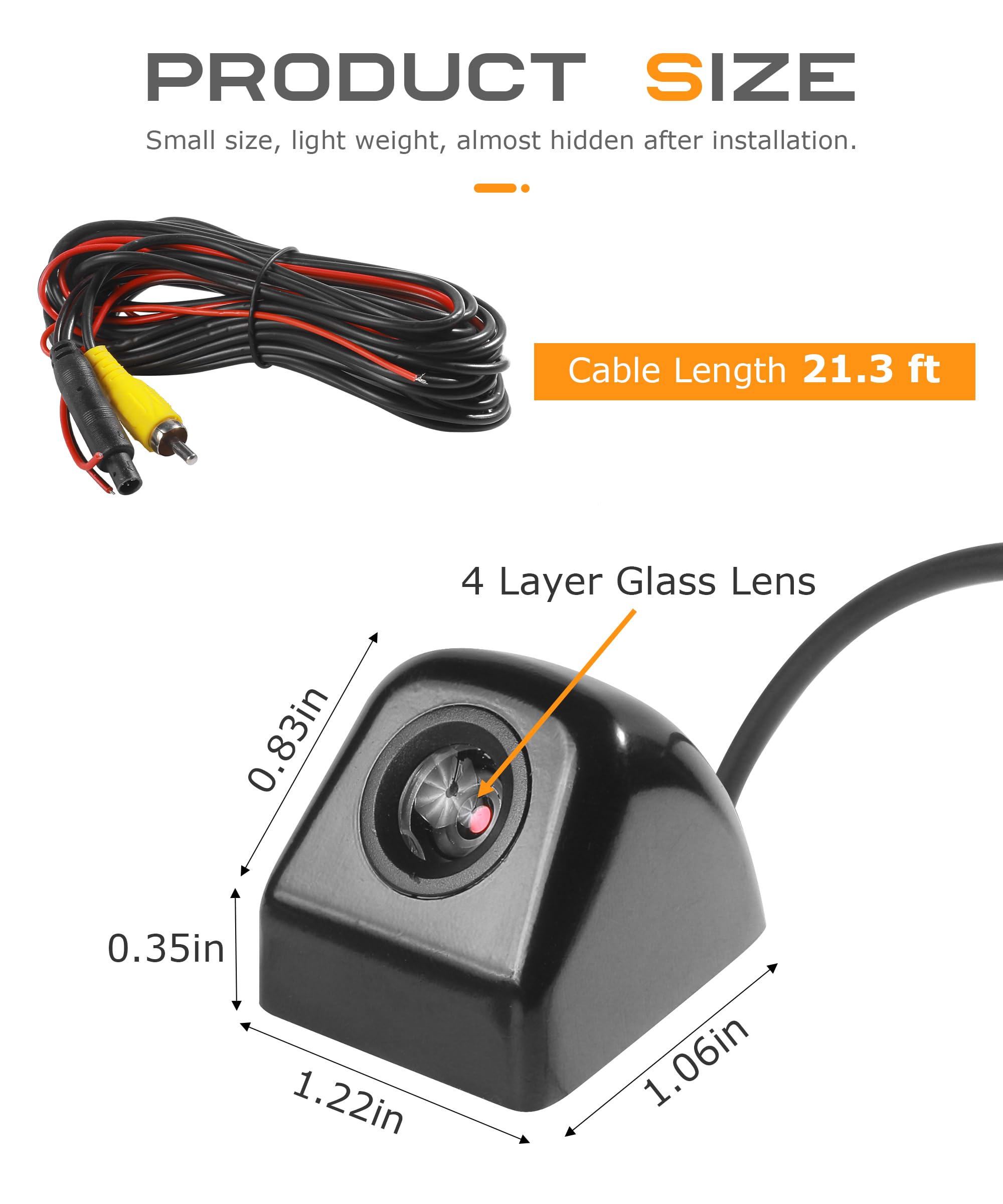 Flaconi Camera de Recul Voiture,HD 960x720 Caméras de Recul pour Voiture,Caméra de Recul,Camera de Recule,Camera de Recul Camion,Camera Recul,Convient aux Voitures,Camping-Cars,Remorques (Noir)
