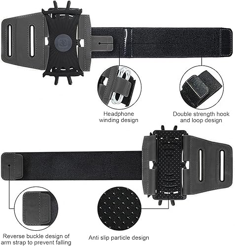 Miniatura 5 de Diyeeni Soporte de pulsera para teléfono, soporte giratorio de 360 grados para teléfono celular, funda para celular con banda de brazo, para 13 Pro,