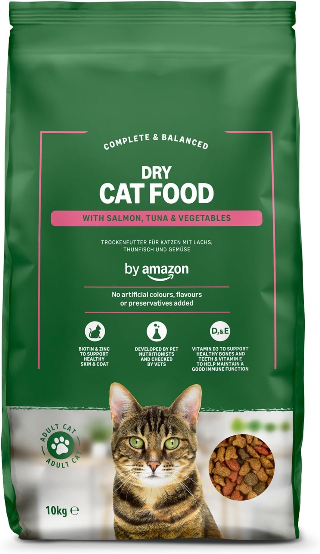 – Complete Dry Cat Food with Salmon, Tuna and Vegetables, 1 pack of 10kg